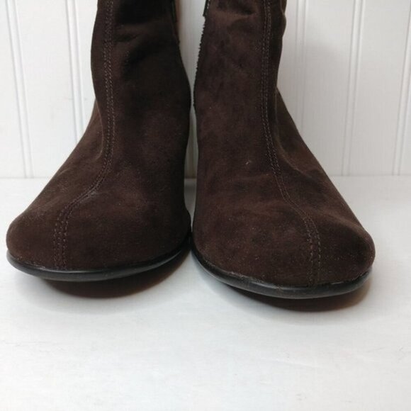 Aerosoles Womens Ankle Booties Size 10M Faux Suede Brown 2.5" Heel Play‎ Again - Picture 8 of 12